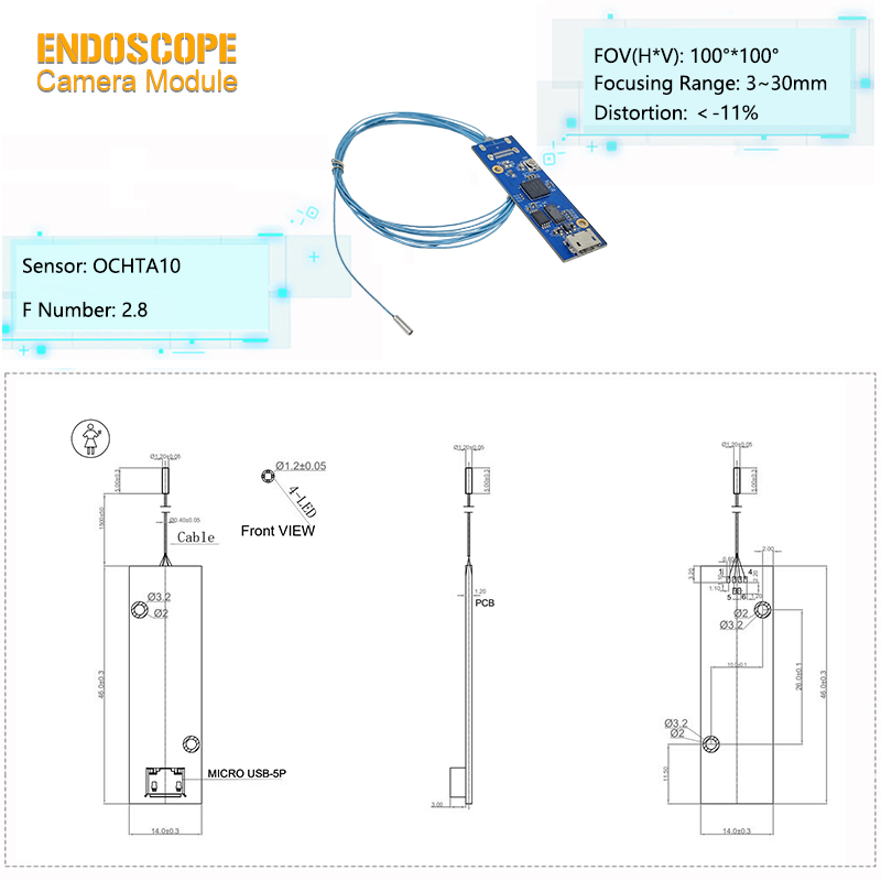 Leitfaden zur technischen Logik und Raumanpassung f&uuml;r die Auswahl von 1,4-mm-Ultraminiatur-Endoskopmodulen