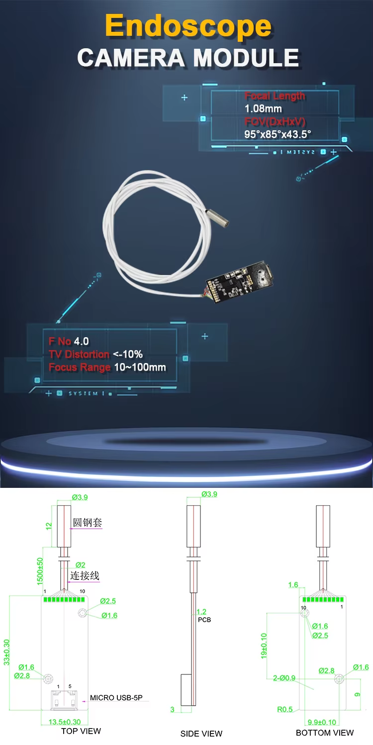 m&oacute;dulo da c&acirc;mera do endosc&oacute;pio do sensor USB2.0 de 1mp OV9734